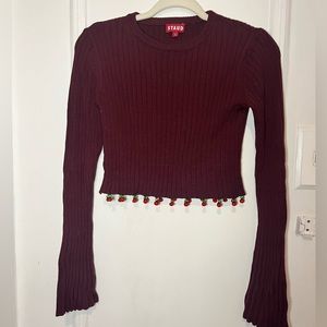 Staud glass bead cropped sweater